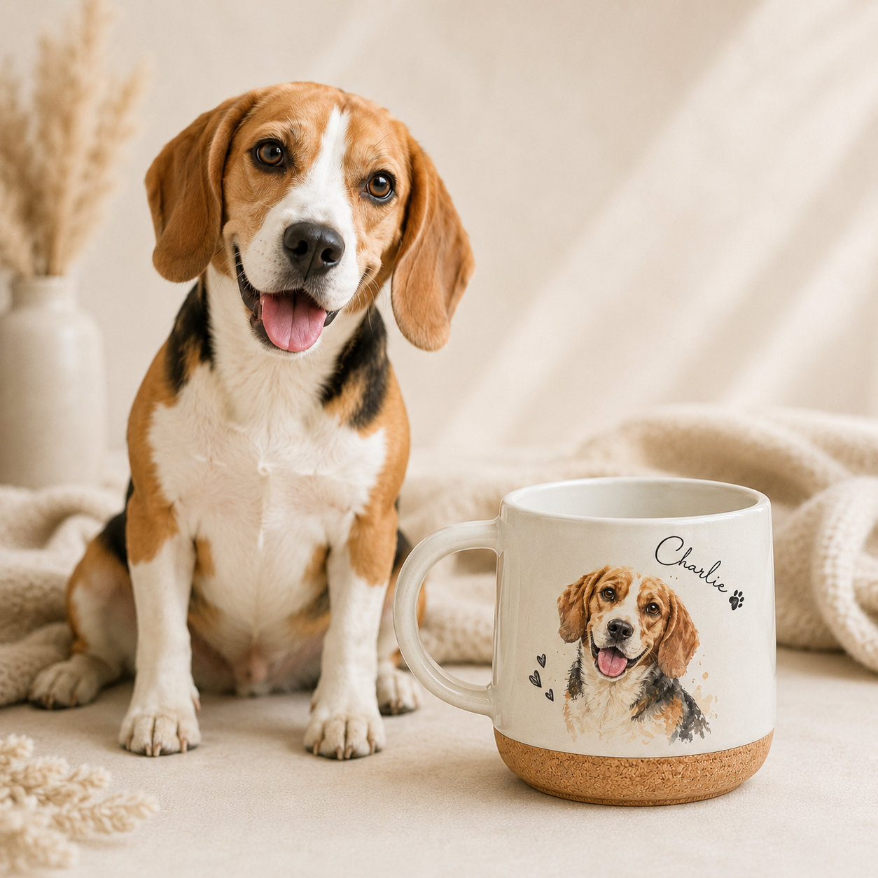 Custom Photo Dog 12oz Cork Mug | Gift For Dog Lovers | Pet Lover Gifts TOM99