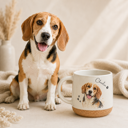 Custom Photo Dog 12oz Cork Mug | Gift For Dog Lovers | Pet Lover Gifts TOM99
