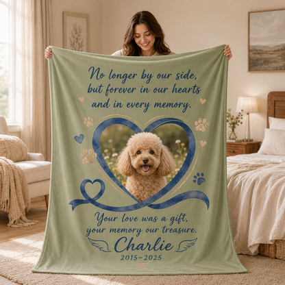 Custom Photo Dog Memorial Blanket | Personalized Dog Lovers Gifts | Gift For Dog Lovers TOM99