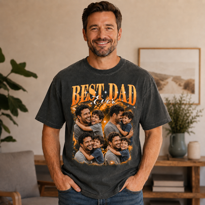 Custom Dad Photo Wash T-Shirt, Personalized Dad Gifts | Gift For Dad TOM99