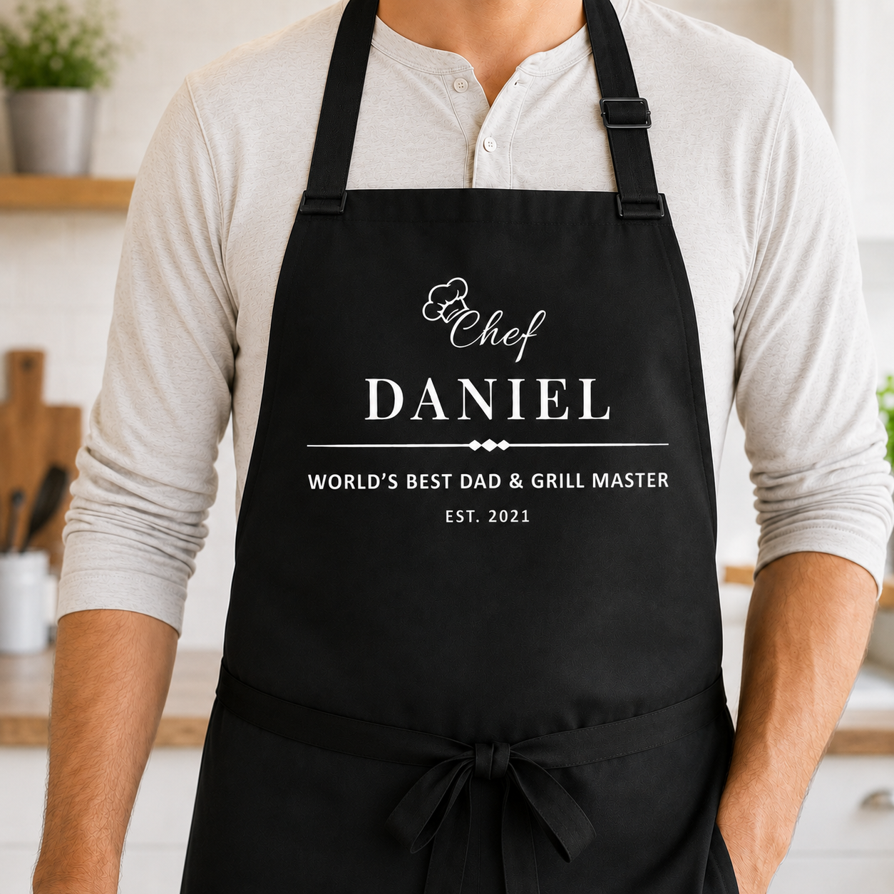 Custom Best Dad Chef Apron, Personalized Apron For Dad, Gifts For Dad - TOM99