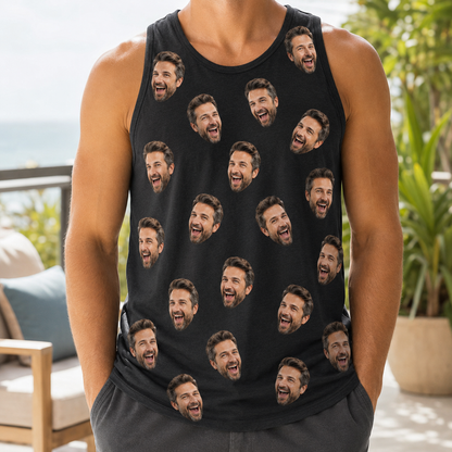 Custom Photo Dad Tank Top, Personalized Dad Gifts | Gift For Dad, Grandpa TOM99