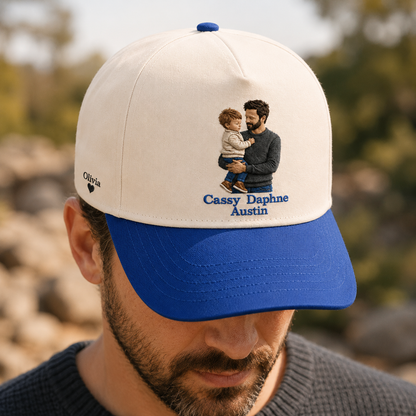 Custom Photo Dad I Love You Embroidered Hat, Personalized Cap, Custom Portrait Dad Hat, Father’s Day Gift TOM99