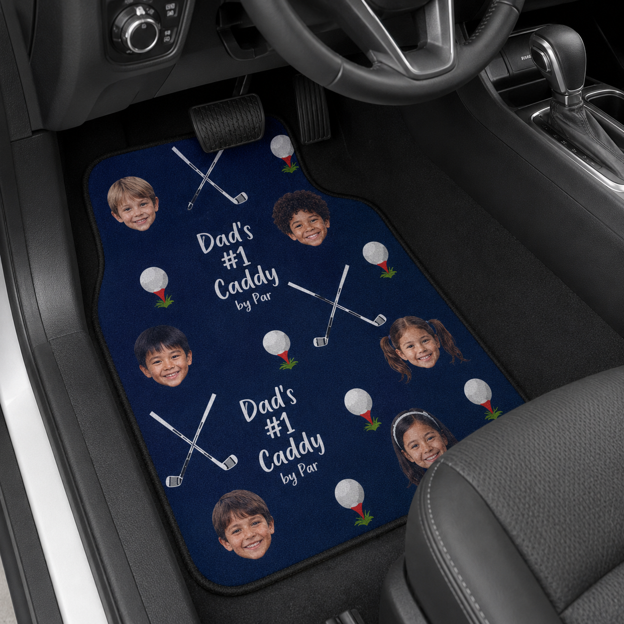 Personalized Dad Golf Flannel Car Floor Mats, Custom Dad Floor Mats, Gift For Dad TOM99