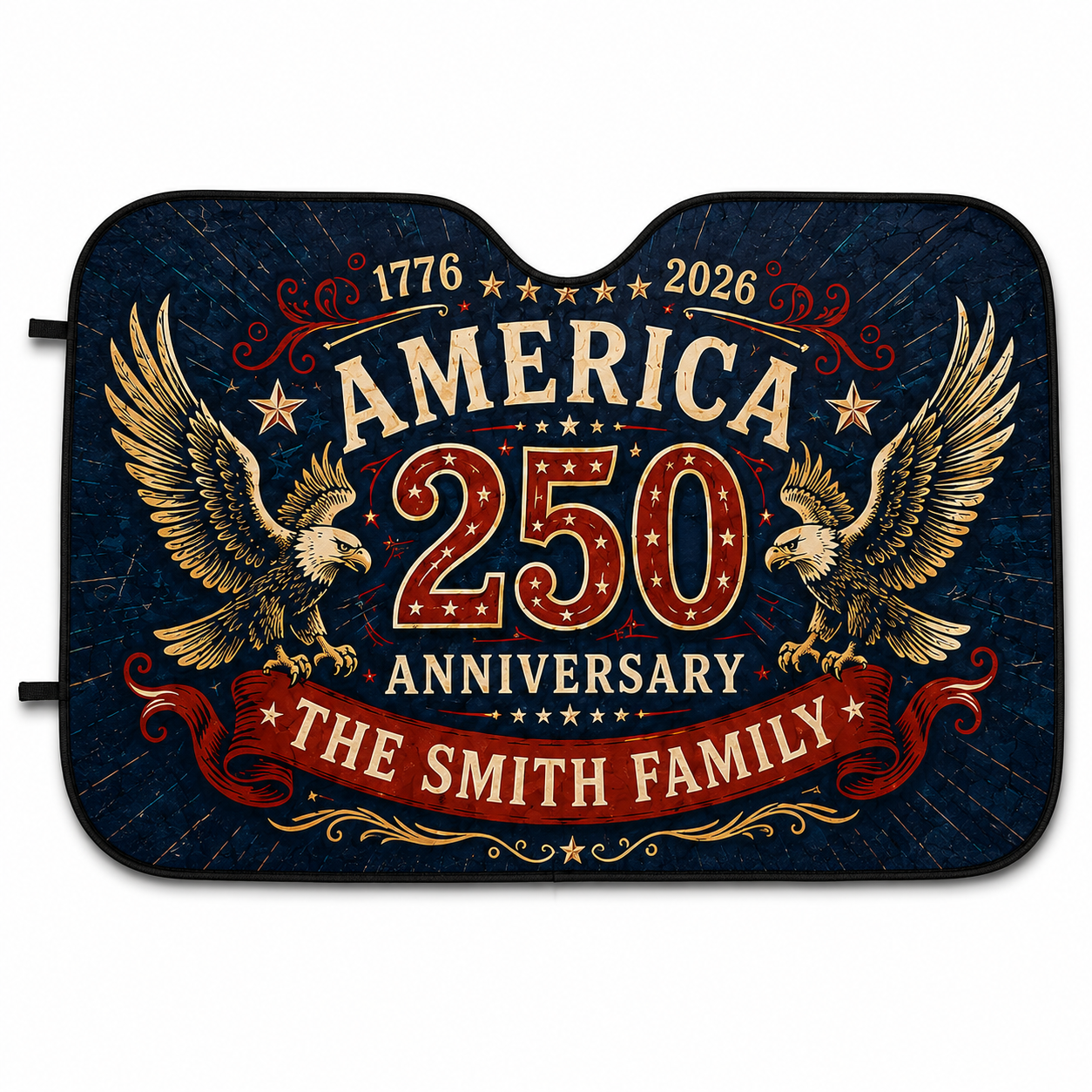 Personalized Dad America Car Windshield Sun Shade, Custom Car Sun Shade for Dad, Gift For Dad TOM99
