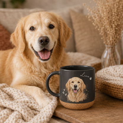 Custom Photo Dog 12oz Cork Mug | Gift For Dog Lovers | Pet Lover Gifts TOM99