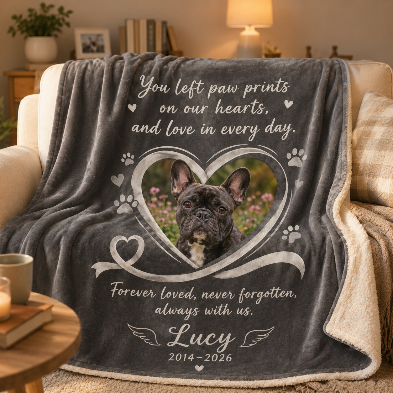 Custom Photo Dog Memorial Blanket | Personalized Dog Lovers Gifts | Gift For Dog Lovers TOM99