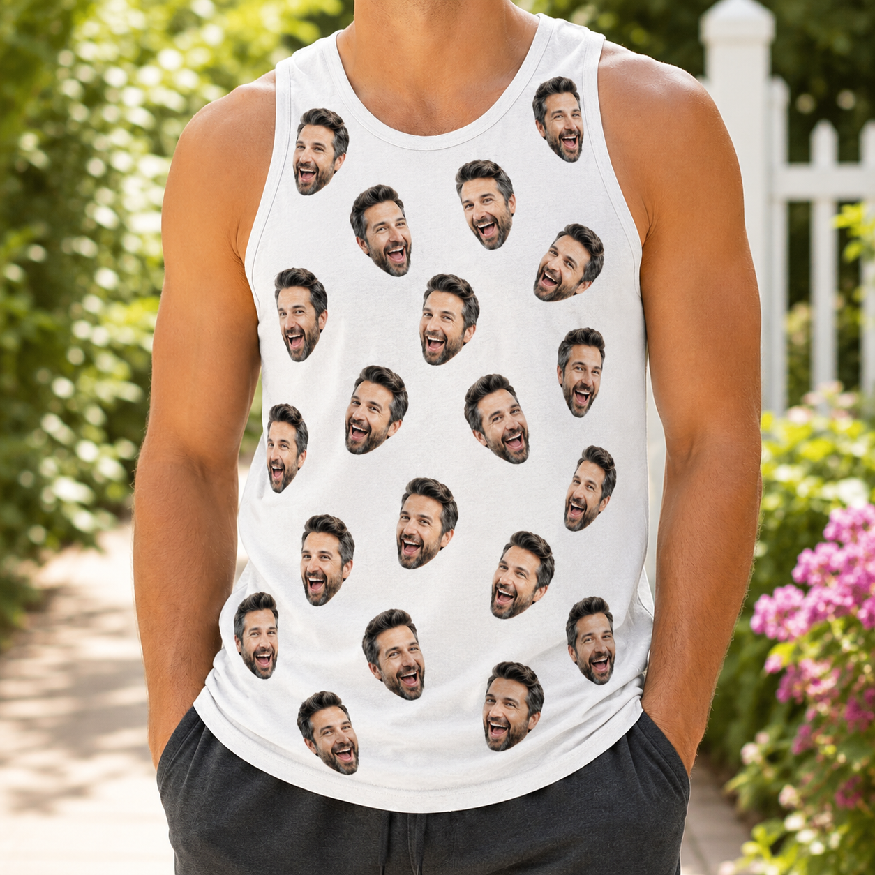 Custom Photo Dad Tank Top, Personalized Dad Gifts | Gift For Dad, Grandpa TOM99