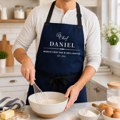 Custom Best Dad Chef Apron, Personalized Apron For Dad, Gifts For Dad - TOM99