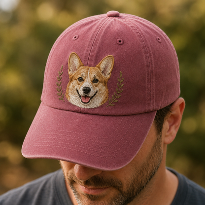 Personalized Dog Embroidered Vintage Hat, Custom Pet Photo Hat, Dog Dad Gift THUC99