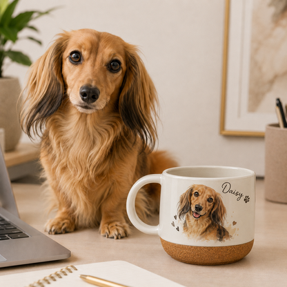 Custom Photo Dog 12oz Cork Mug | Gift For Dog Lovers | Pet Lover Gifts TOM99