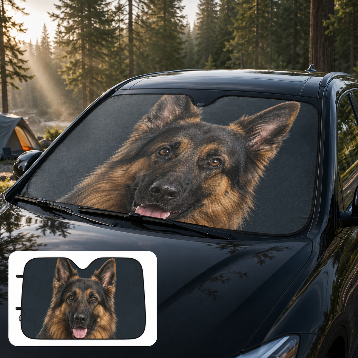 Custom Pet Auto Sun Shade, Personalized Dog Windshield Cover, Photo Car Sunshade Gift for Pet Parents THUC99