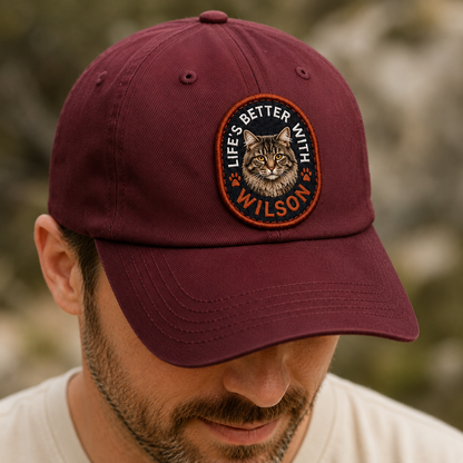 Custom Photo Cat Embroidered Hat | Gift For Cat Lovers Pa99