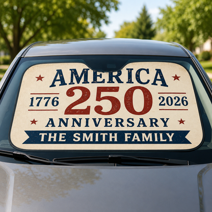 Personalized Dad America Car Windshield Sun Shade, Custom Car Sun Shade for Dad, Gift For Dad TOM99