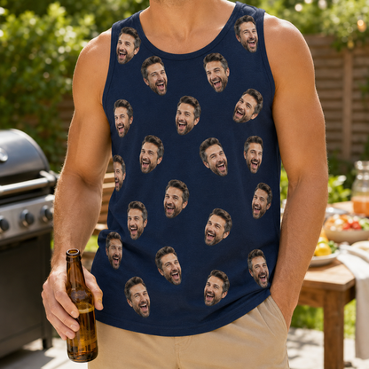 Custom Photo Dad Tank Top, Personalized Dad Gifts | Gift For Dad, Grandpa TOM99
