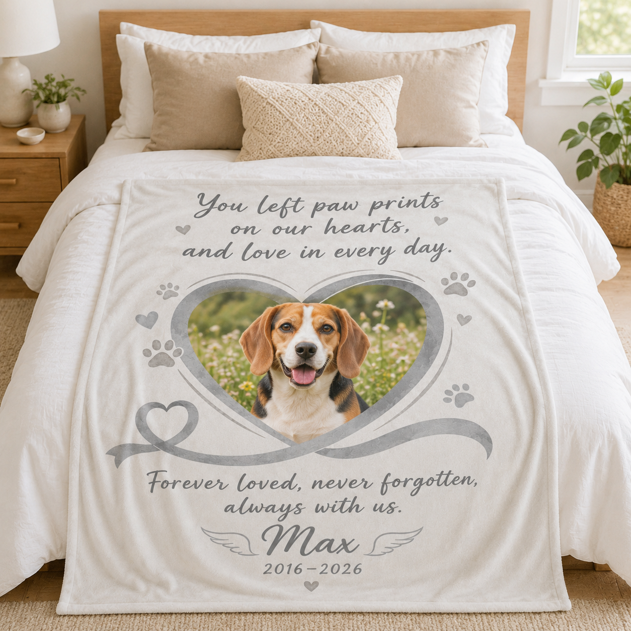 Custom Photo Dog Memorial Blanket | Personalized Dog Lovers Gifts | Gift For Dog Lovers TOM99
