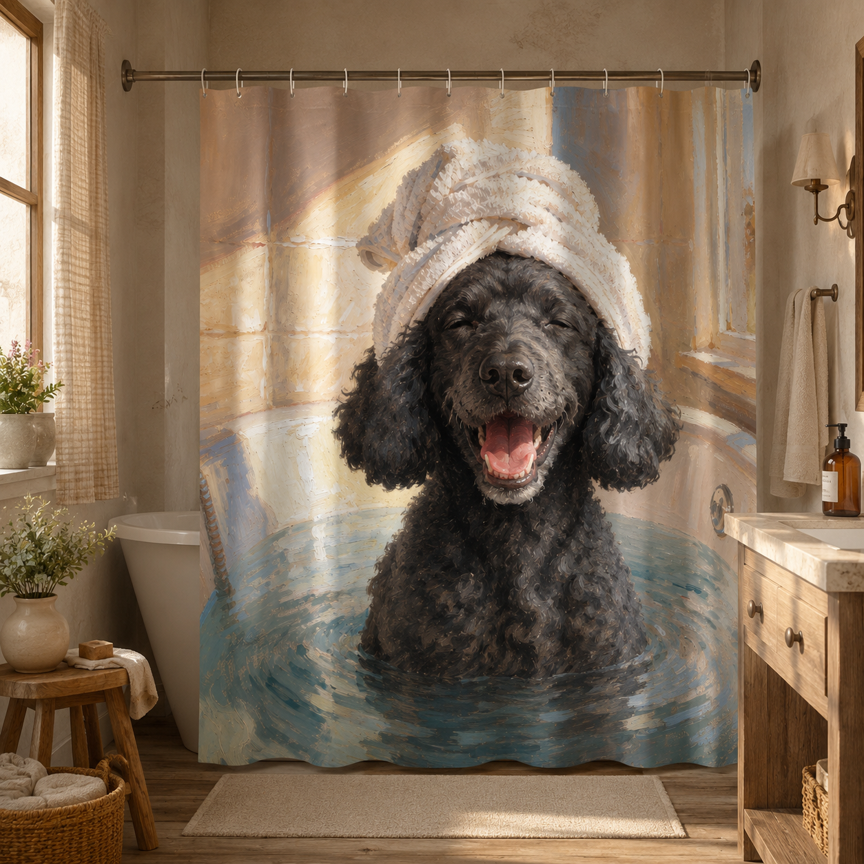 Custom Photo Dog Shower Curtain | Gift For Dog Lovers