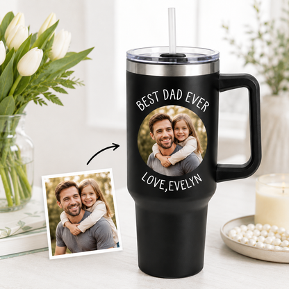 Custom Photo Dad 40oz Tumbler, Personalized Dad Tumbler, Father’s Day Gift TOM99