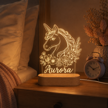 Custom Photo Unicorn Horse Wooden Led Light | Personalized Horse Photo Wooden Led Light | Gift For Horse Lovers TOM99