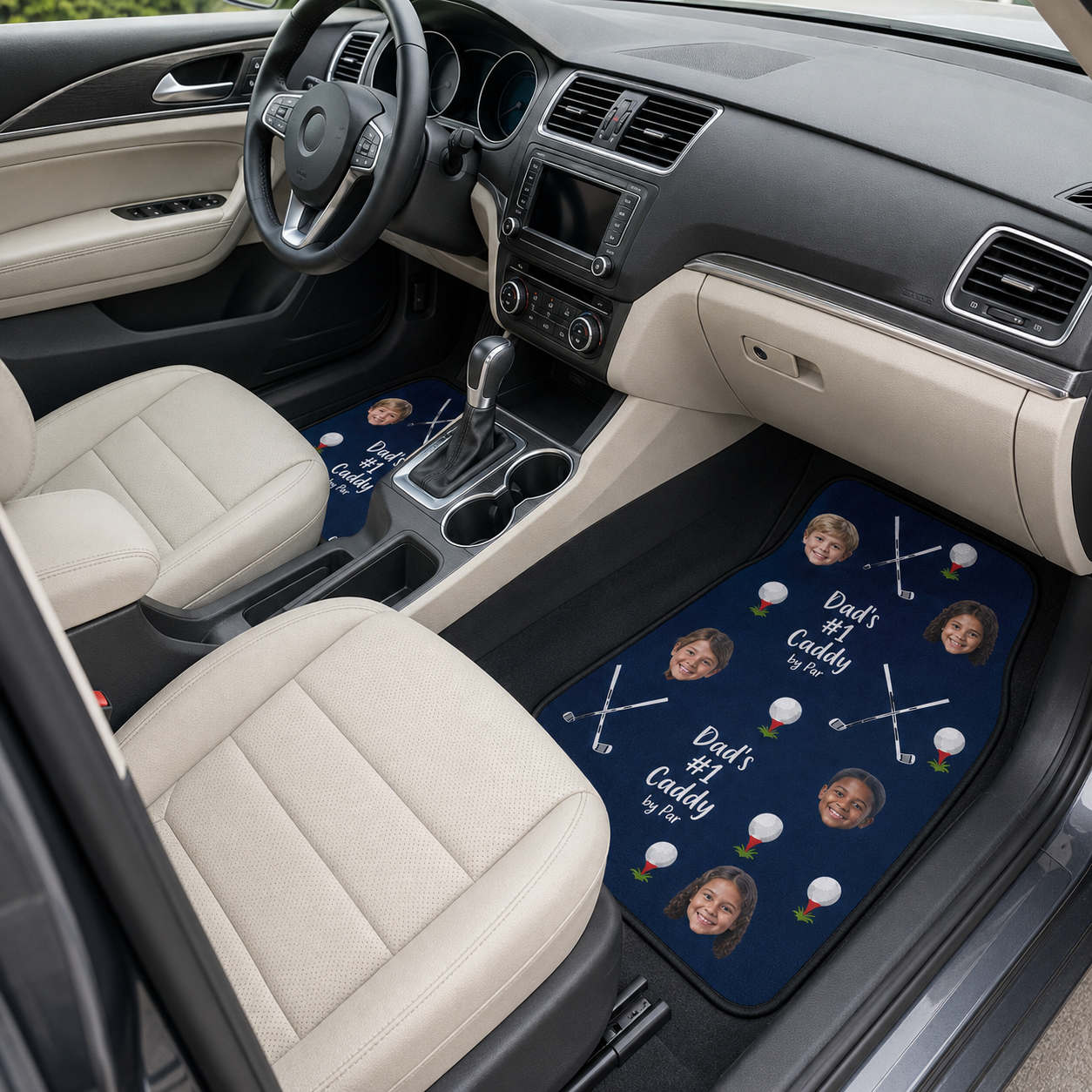 Personalized Dad Golf Flannel Car Floor Mats, Custom Dad Floor Mats, Gift For Dad TOM99