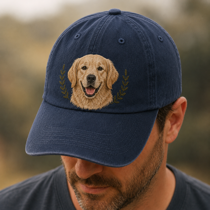 Personalized Dog Embroidered Vintage Hat, Custom Pet Photo Hat, Dog Dad Gift THUC99