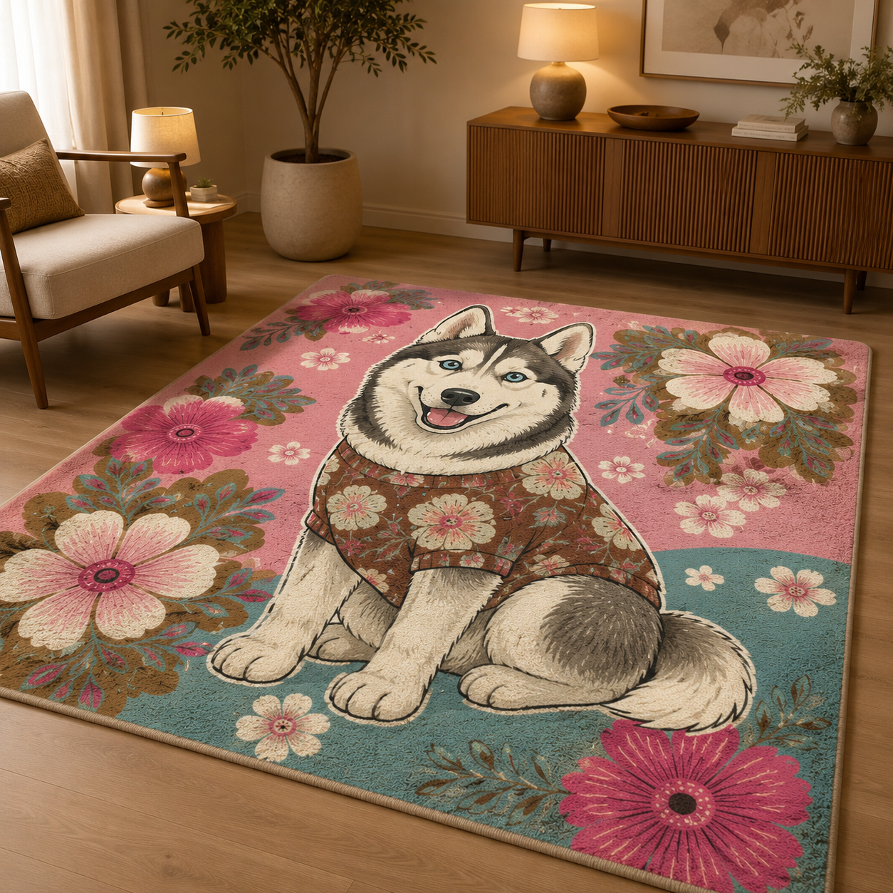 Custom Photo Dog Area Rug | Gift For Dog Lovers