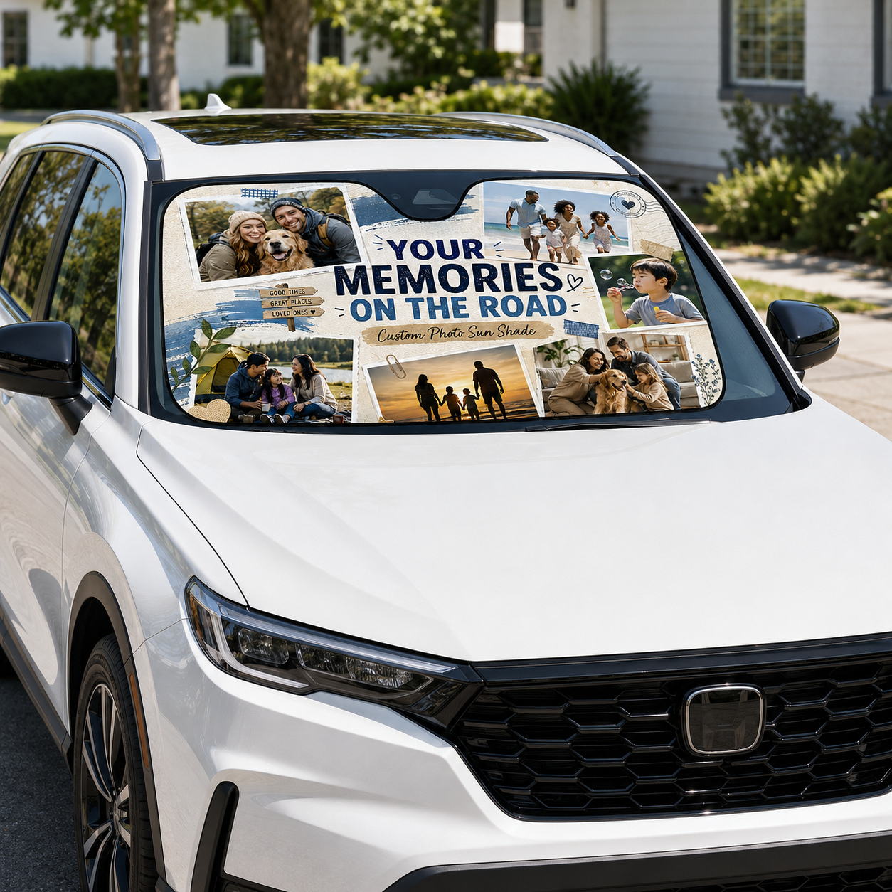 Personalized Dad's Memories Car Windshield Sun Shade, Custom Car Sun Shade for Dad, Gift For Dad TOM99