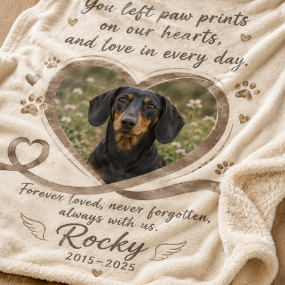 Custom Photo Dog Memorial Blanket | Personalized Dog Lovers Gifts | Gift For Dog Lovers TOM99
