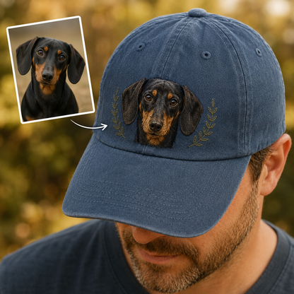 Personalized Dog Embroidered Vintage Hat, Custom Pet Photo Hat, Dog Dad Gift THUC99