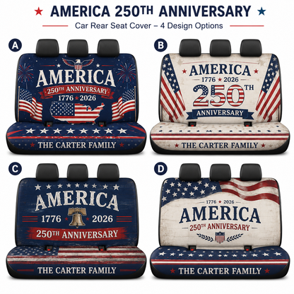 Personalized US Dad Car Rear Seat Cover, Custom Back Seat Protector For Dad, Gift For Dad TOM99