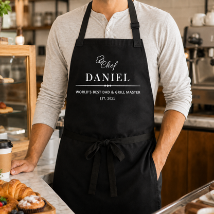 Custom Best Dad Chef Apron, Personalized Apron For Dad, Gifts For Dad - TOM99