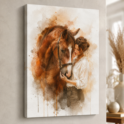 Custom Photo My Horse Wall Art Canvas | Personalized Horse Photo Canvas | Gift For Horse Lovers TOM99