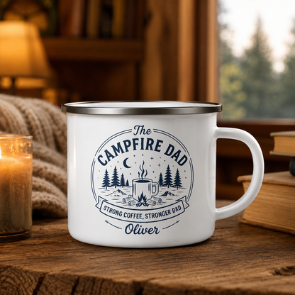 Personalized Dad Brew Camp Mug 12oz, Custom Dad Enamel Cup, Gift For Dad TOM99