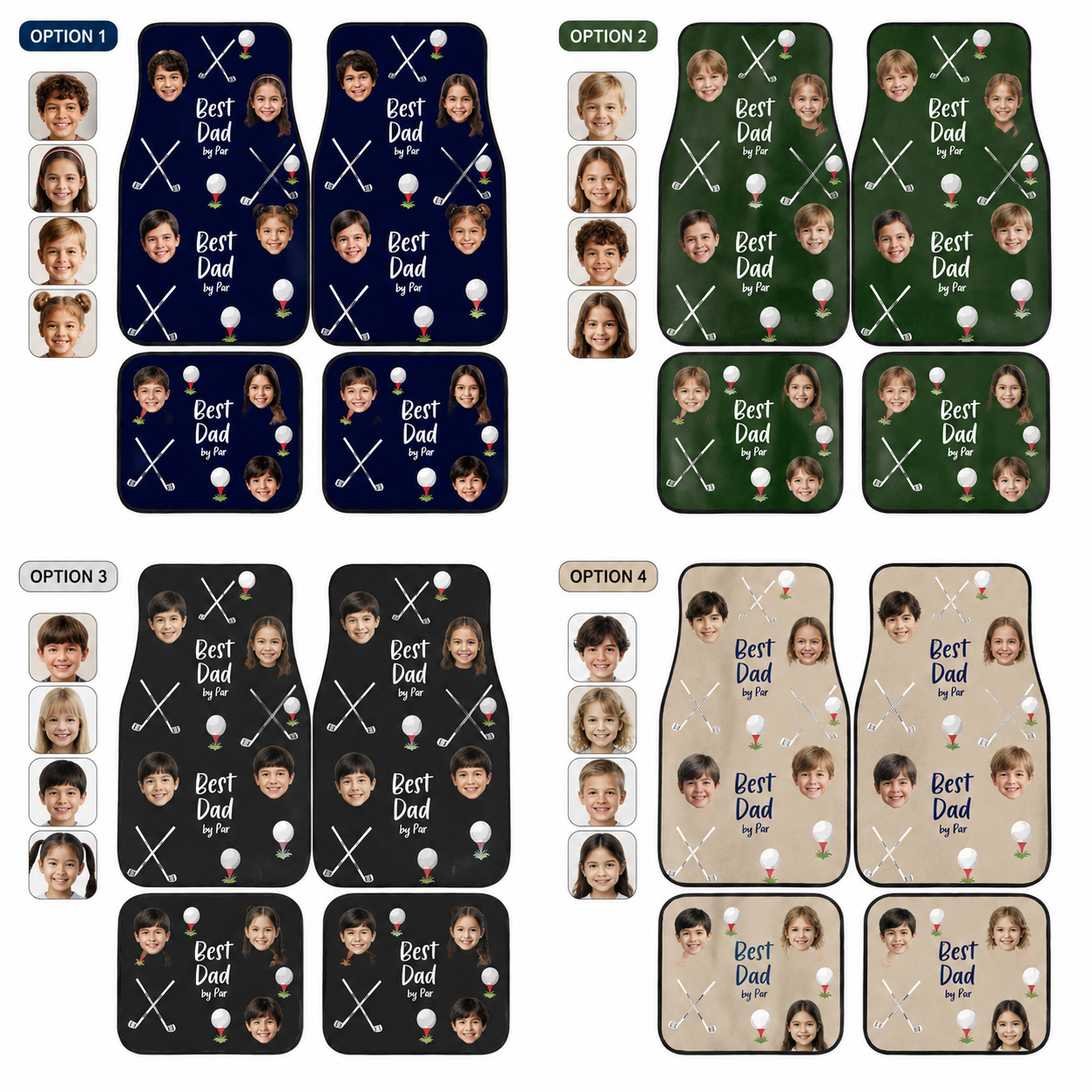 Personalized Dad Golf Flannel Car Floor Mats, Custom Dad Floor Mats, Gift For Dad TOM99