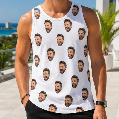Custom Photo Dad Tank Top, Personalized Dad Gifts | Gift For Dad, Grandpa TOM99