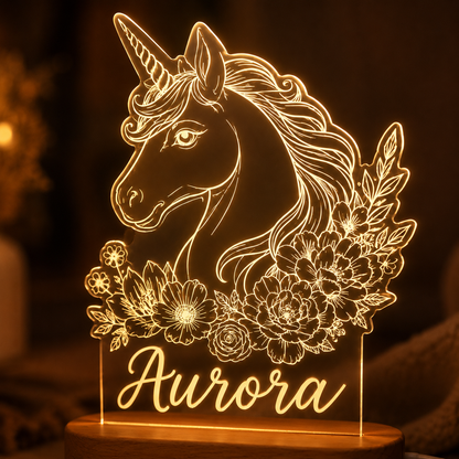 Custom Photo Unicorn Horse Wooden Led Light | Personalized Horse Photo Wooden Led Light | Gift For Horse Lovers TOM99