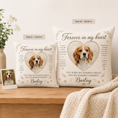 Custom Photo Dog In My Heart Pillow | Gift For Dog Lovers | Personalized Dog Decor TOM99
