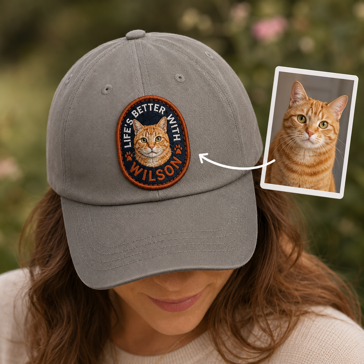 Custom Photo Cat Embroidered Hat | Gift For Cat Lovers Pa99