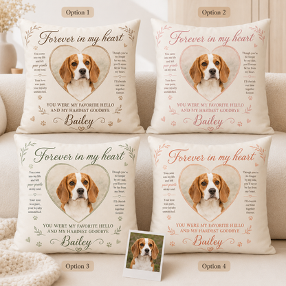 Custom Photo Dog In My Heart Pillow | Gift For Dog Lovers | Personalized Dog Decor TOM99