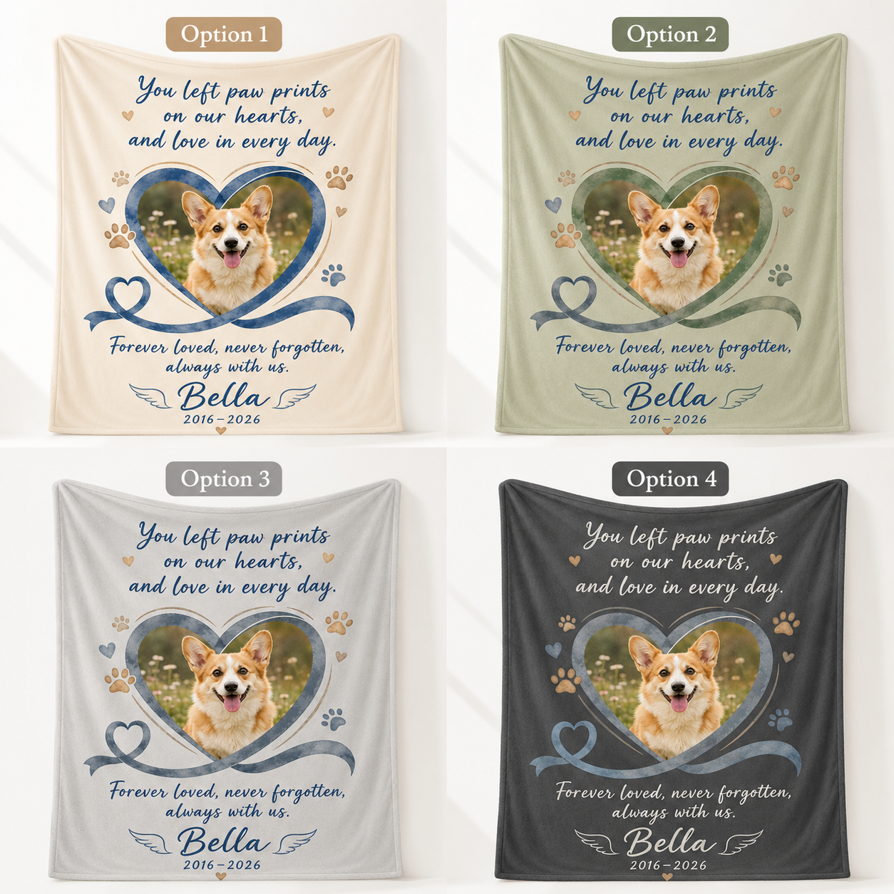 Custom Photo Dog Memorial Blanket | Personalized Dog Lovers Gifts | Gift For Dog Lovers TOM99