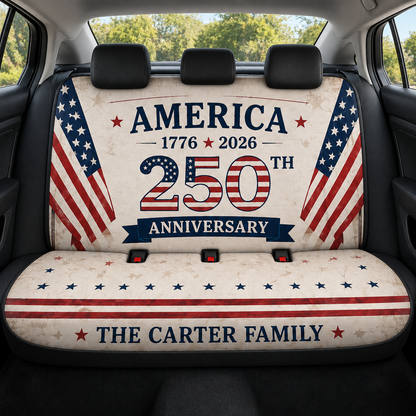 Personalized US Dad Car Rear Seat Cover, Custom Back Seat Protector For Dad, Gift For Dad TOM99