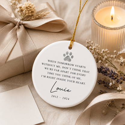Custom Photo Dog Inside In Your Heart Memorial Ceramic Ornament | Personalized Dog Lovers Gifts | Gift For Dog Lovers TOM99