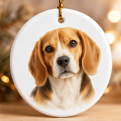 Custom Photo Dog Inside In Your Heart Memorial Ceramic Ornament | Personalized Dog Lovers Gifts | Gift For Dog Lovers TOM99