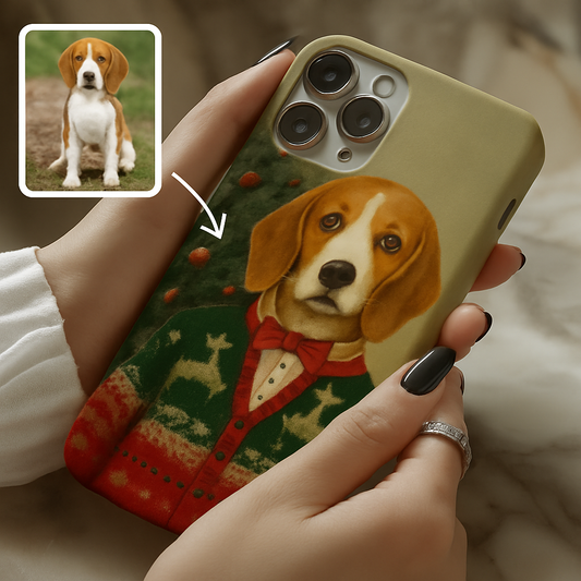 Custom Photo Christmas Dog Phone Case Gift For Dog Lovers