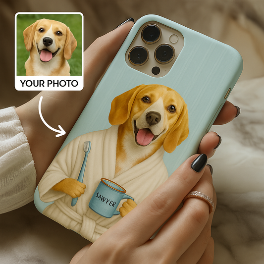 Custom Photo Dog Bathroom Phone Case