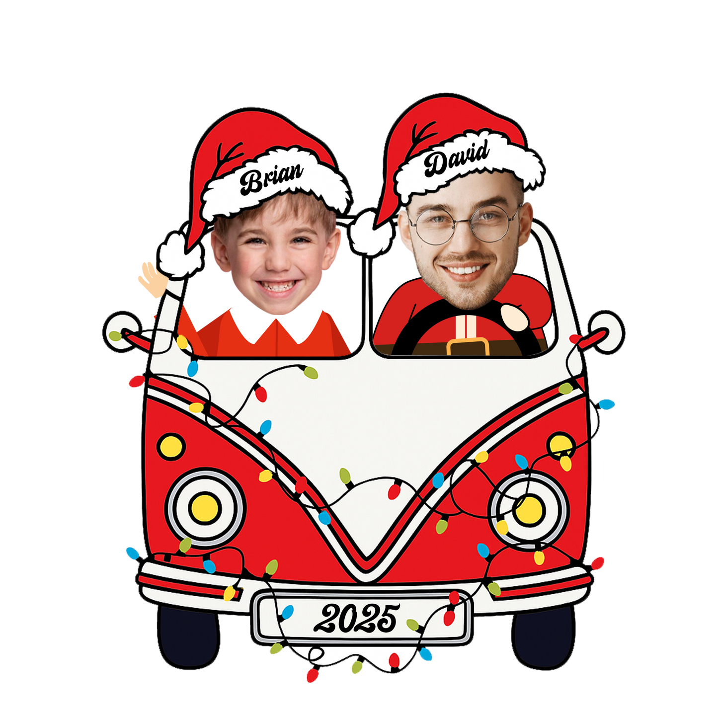 Cutsom Photo Dad And Kid Drive Safe