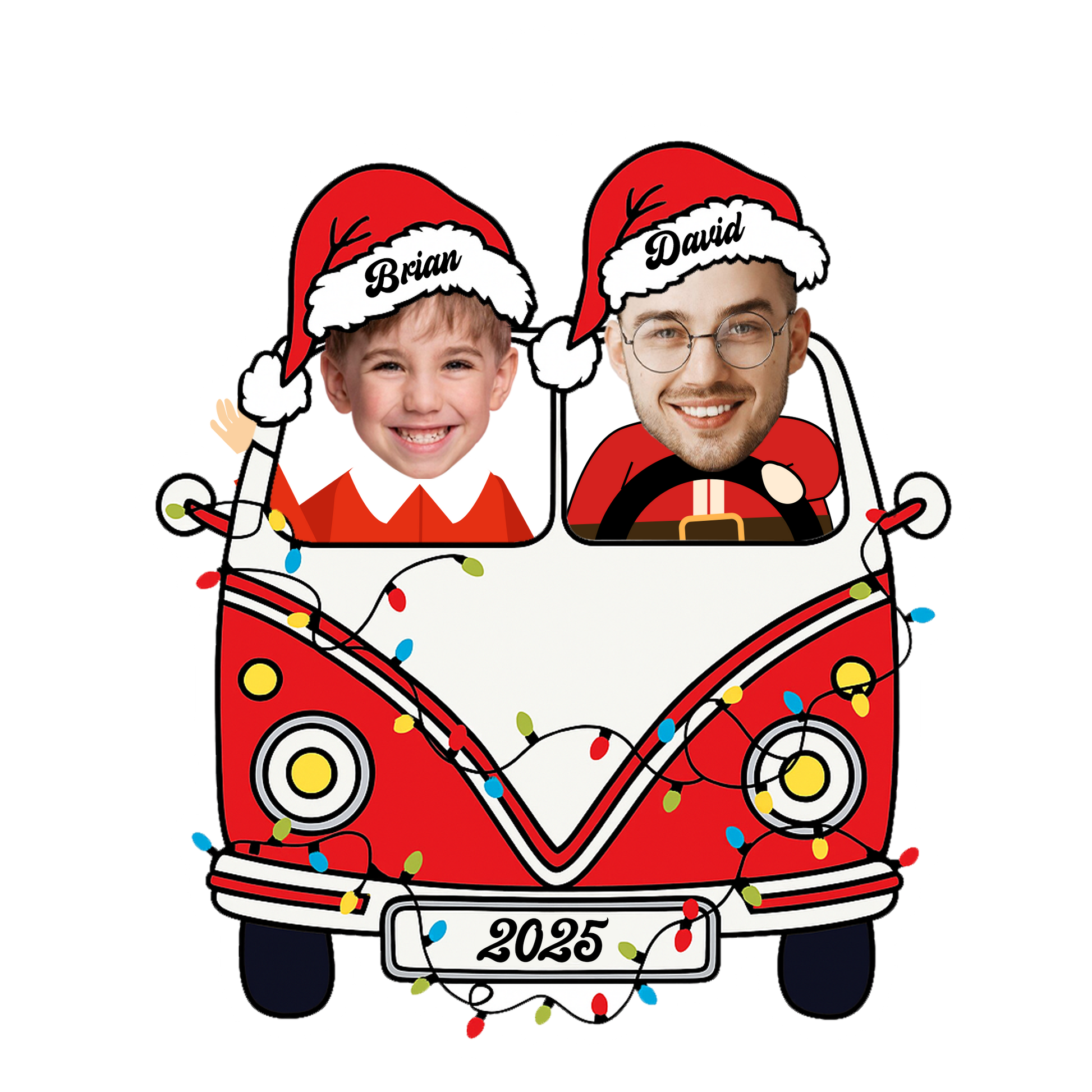 Cutsom Photo Dad And Kid Drive Safe