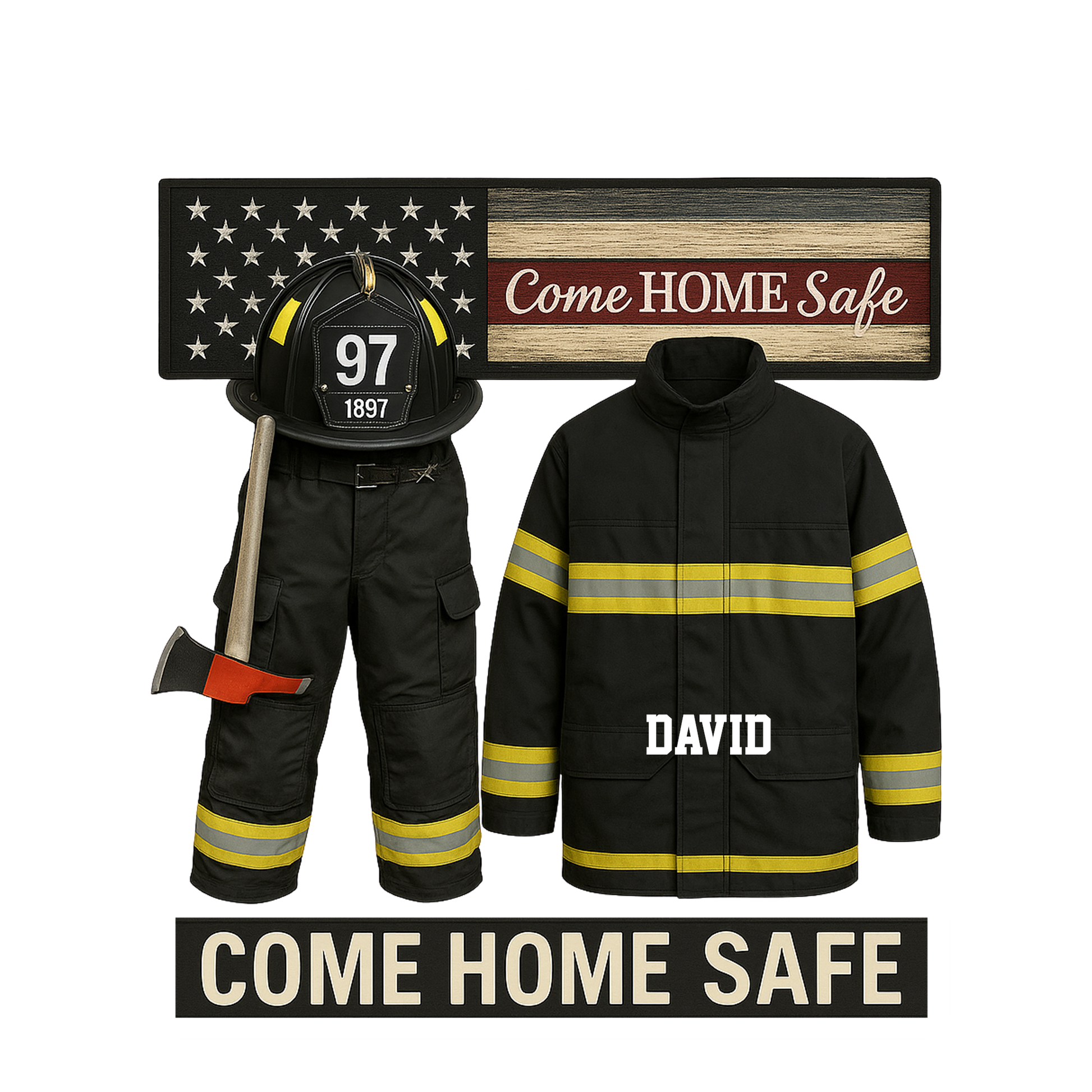 Custom Name Fire Truck 911 Firefighter Retirement