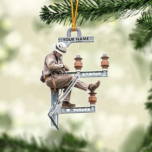 Custom Lineman Style 14 Christmas Ornament