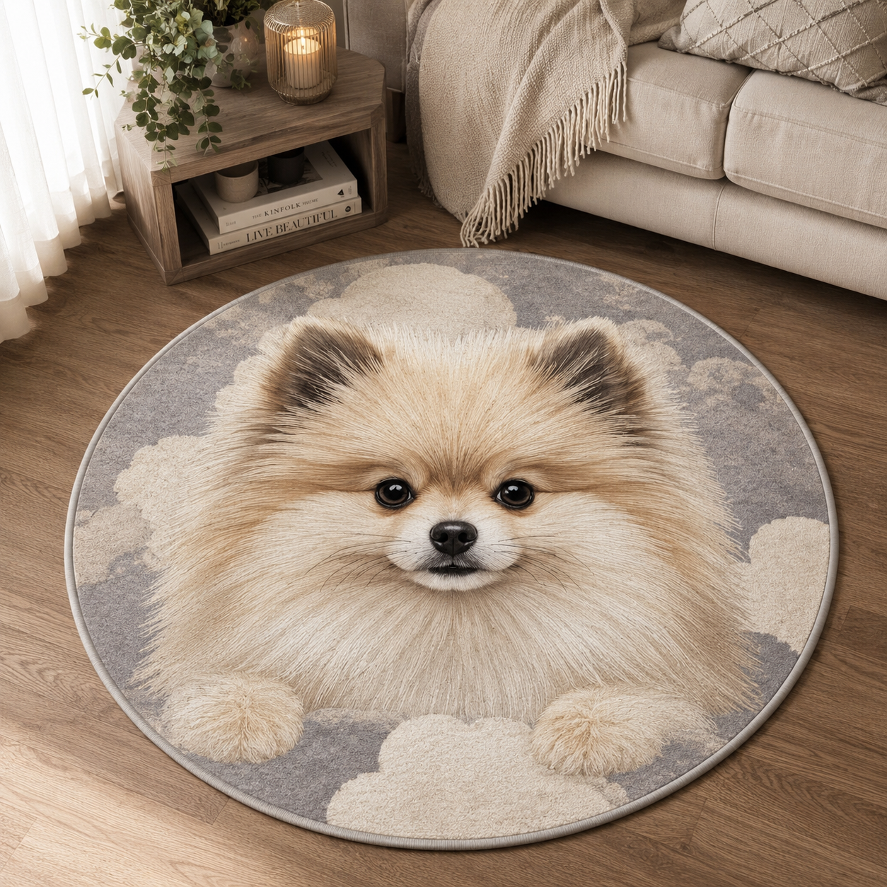 Custom Photo Dog Round Carpet | Photo Pet Round Rug | Gift For Dog Lovers